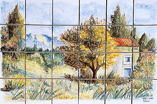 panneau décoratif paysage provençal Atelier Wiart