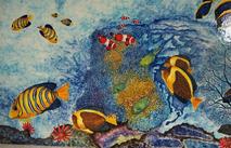 panneau décoratif : aquarium poissons sur lave